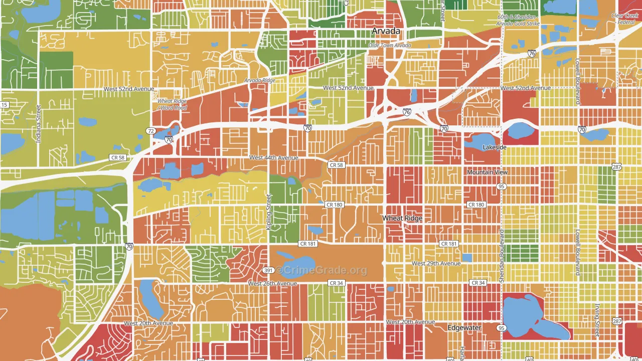 80033, CO Map of Theft Rates
