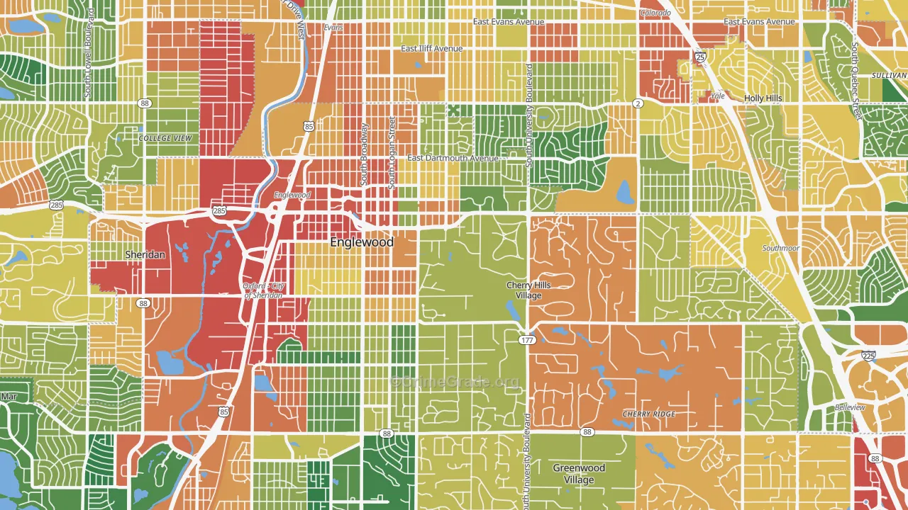 80113, CO Map of Theft Rates
