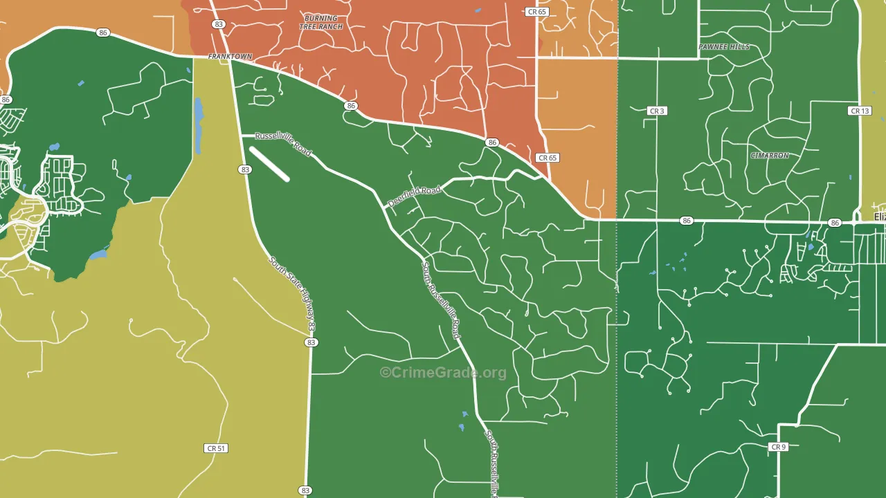80116, CO Map of Theft Rates