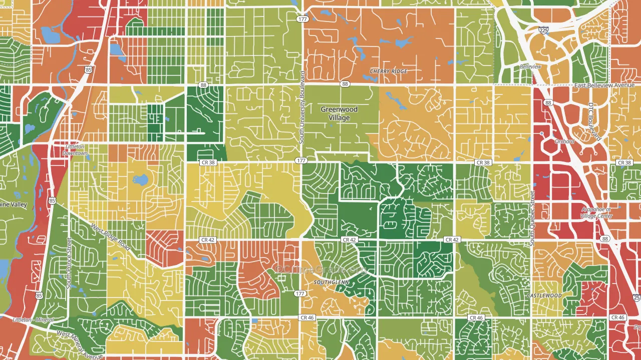 80121, CO Map of Theft Rates