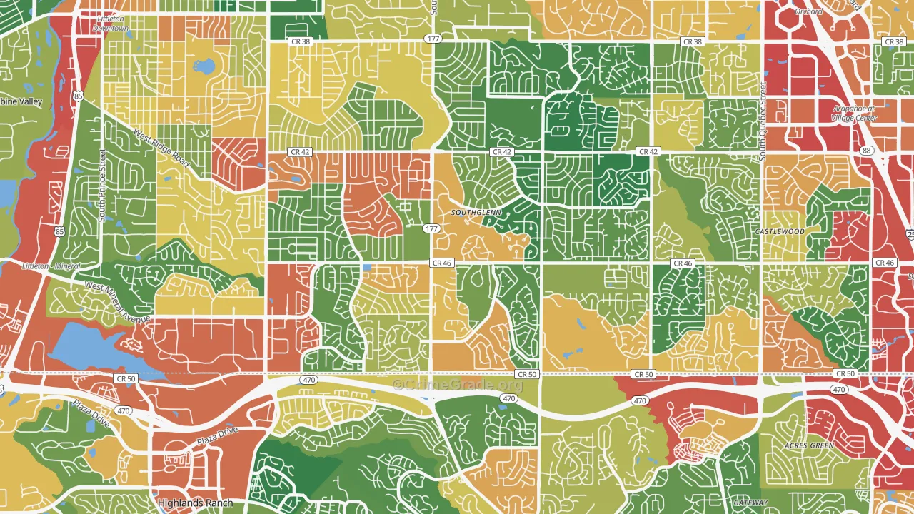 80122, CO Map of Theft Rates