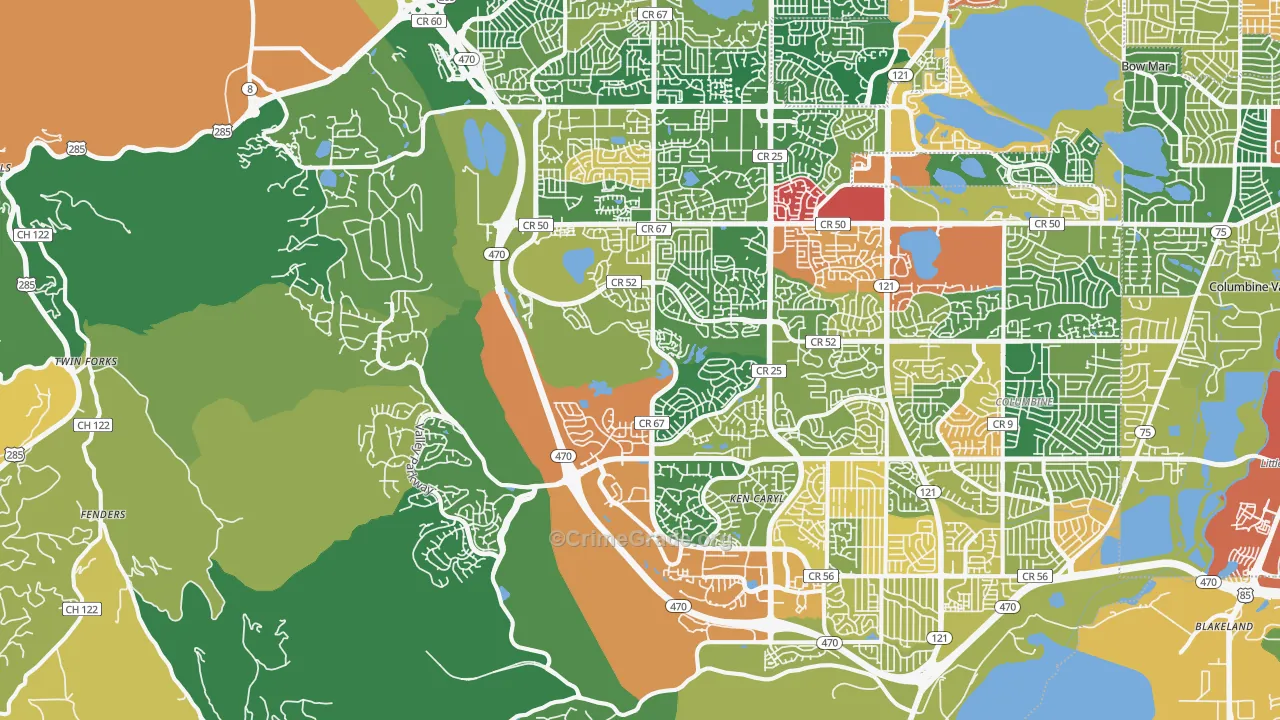 80127, CO Map of Theft Rates
