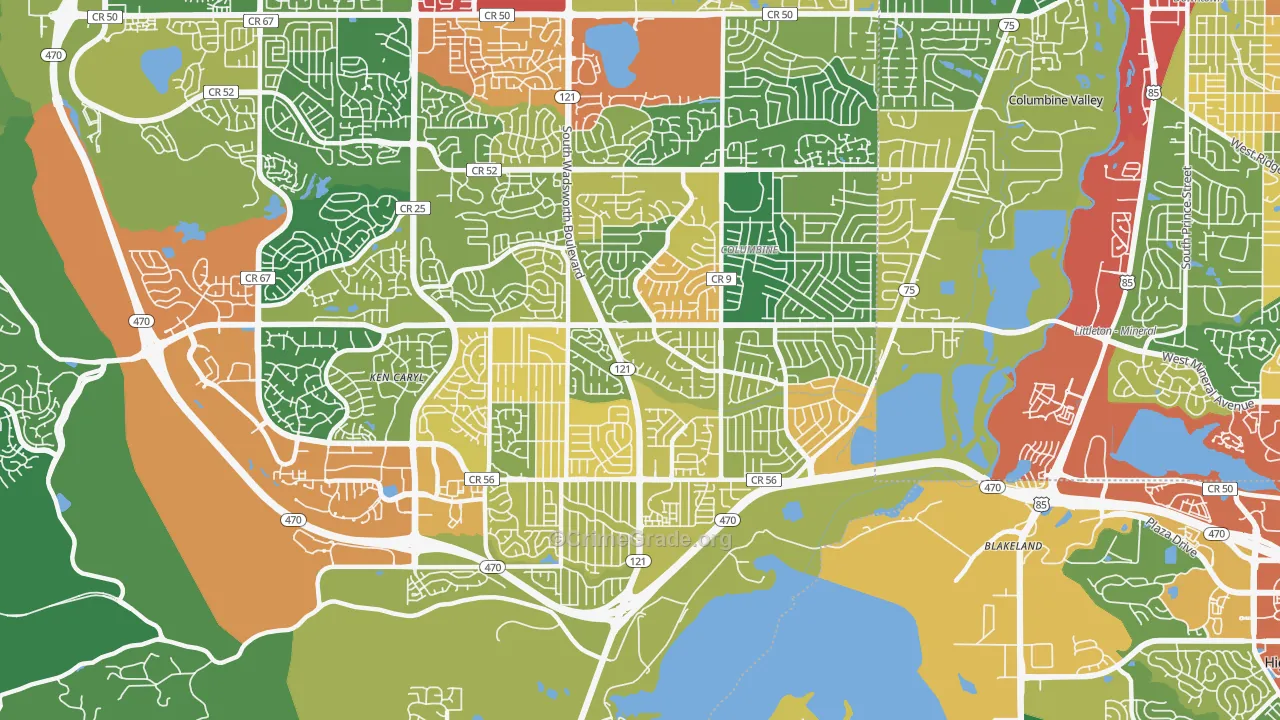 80128, CO Map of Theft Rates