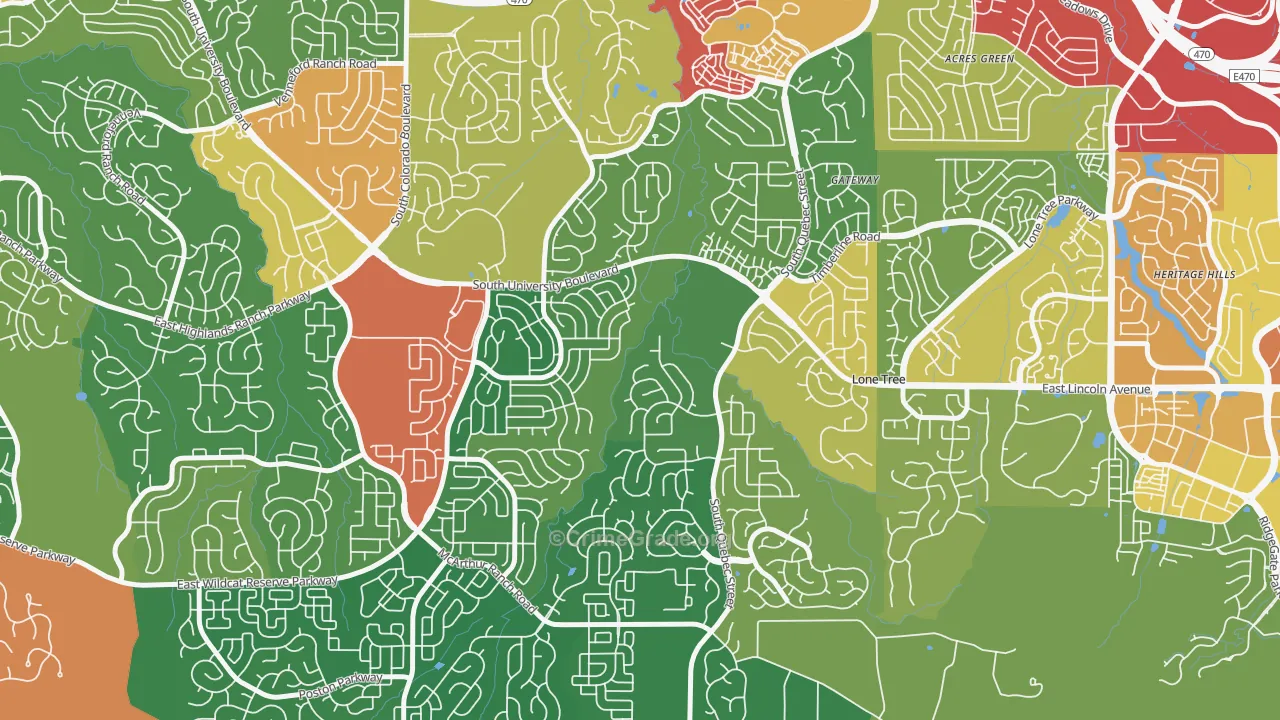 80130, CO Map of Theft Rates