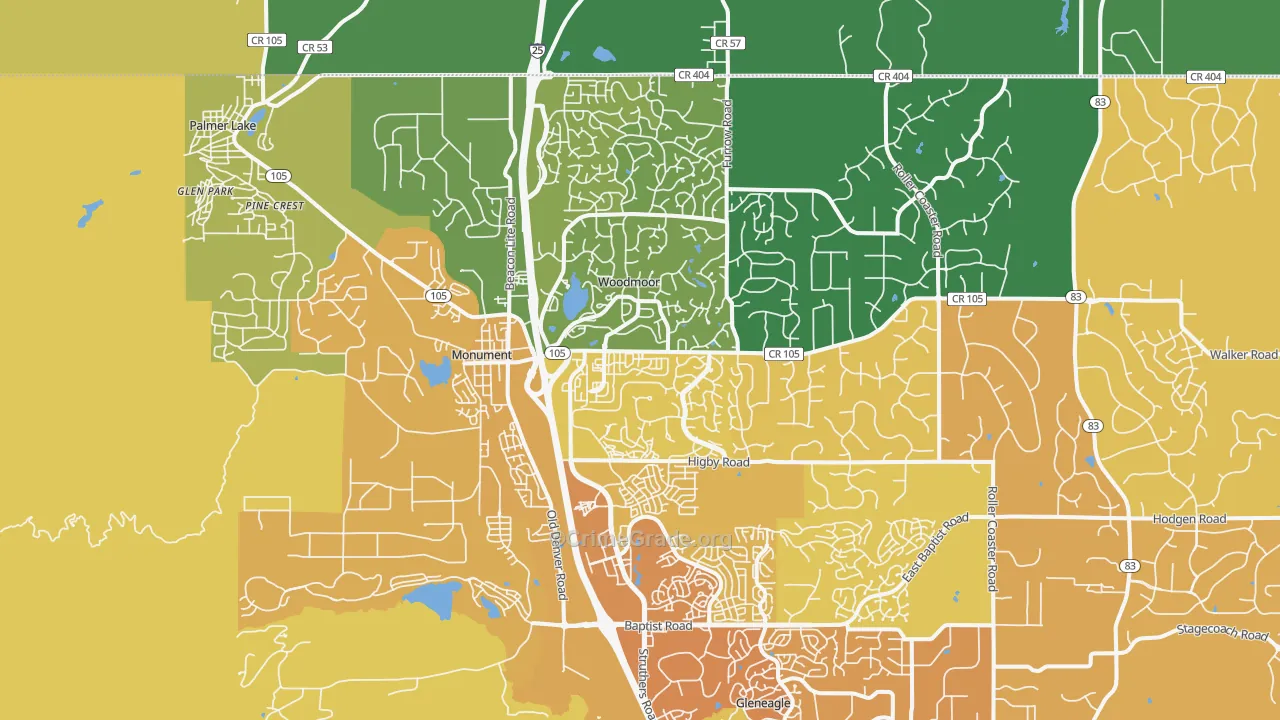 80132, CO Map of Theft Rates