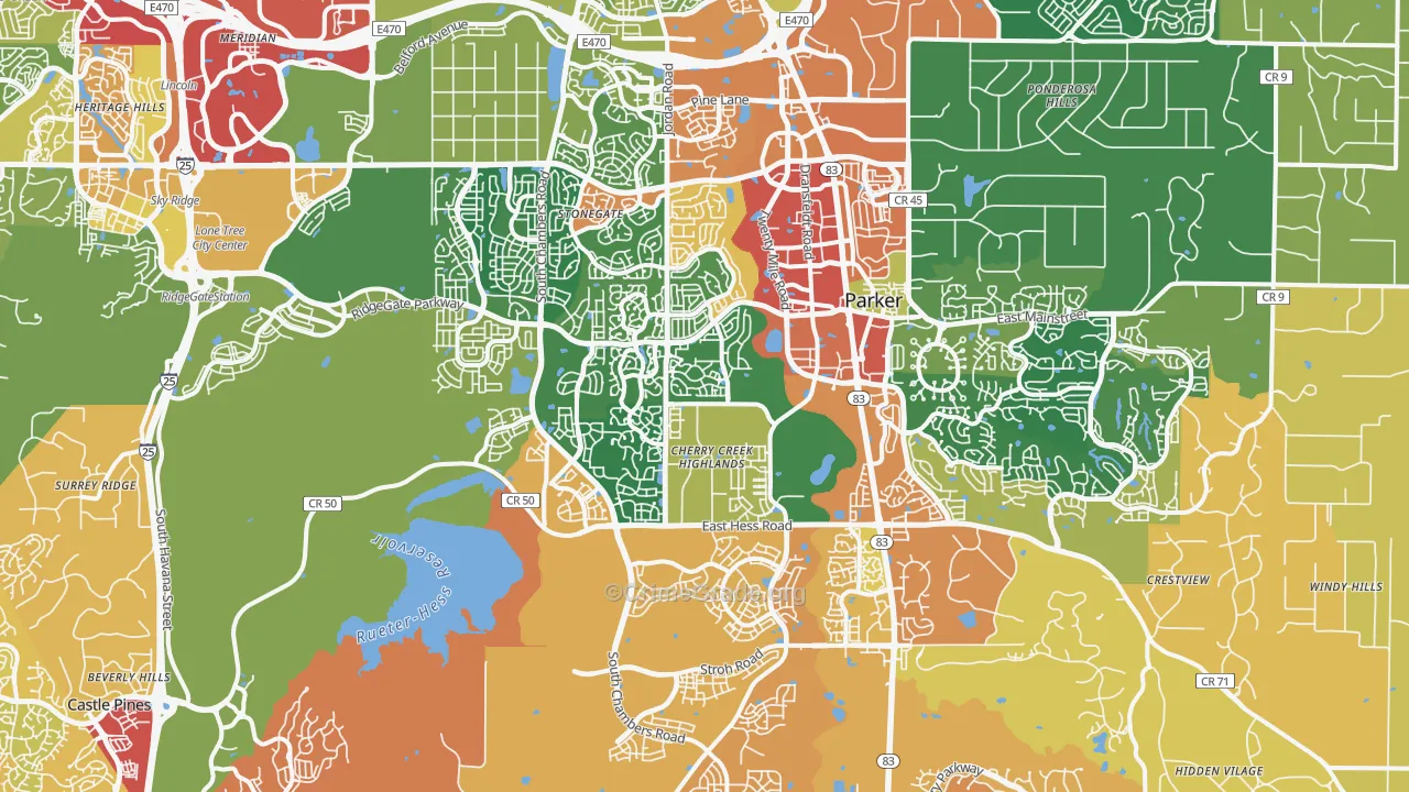 80134, CO Map of Theft Rates