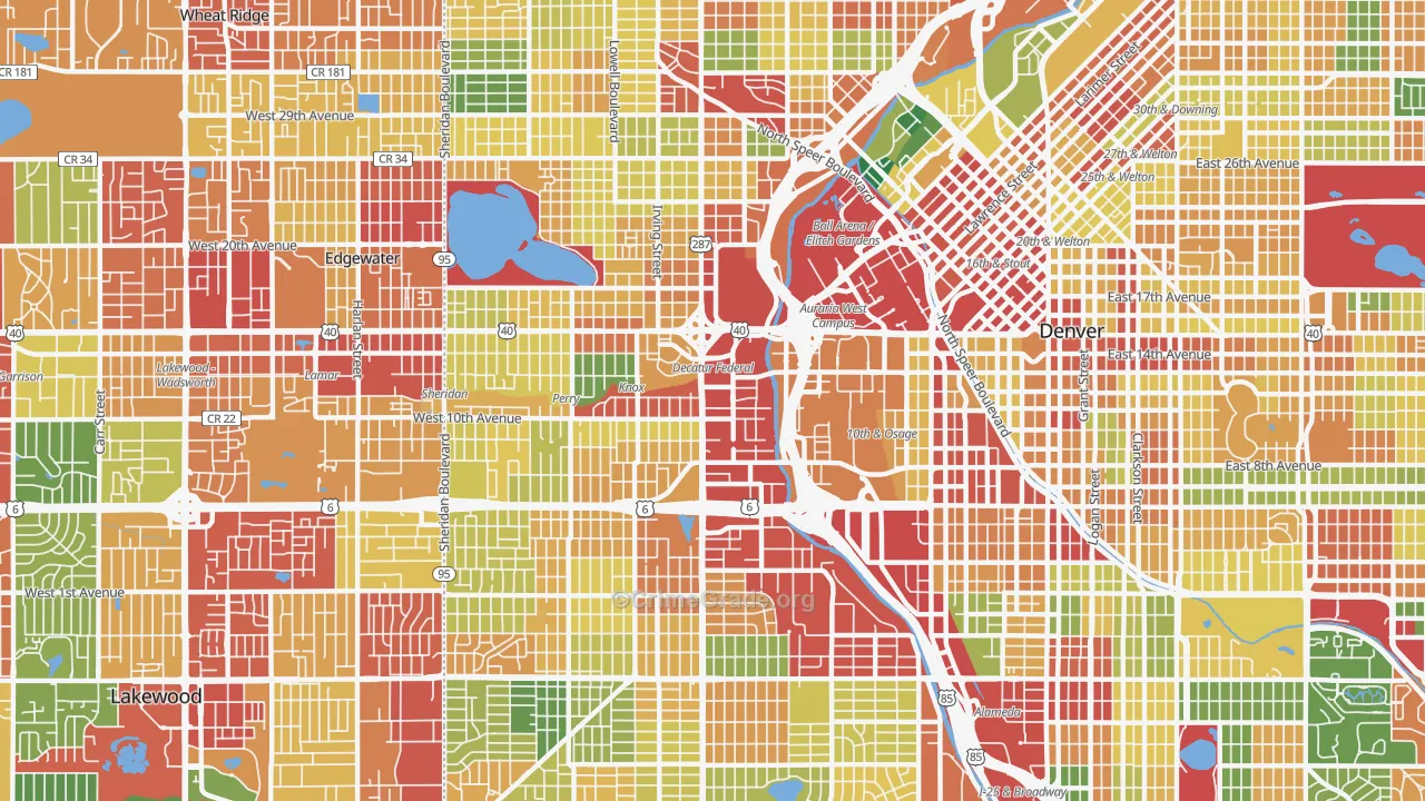 80204, CO Map of Theft Rates