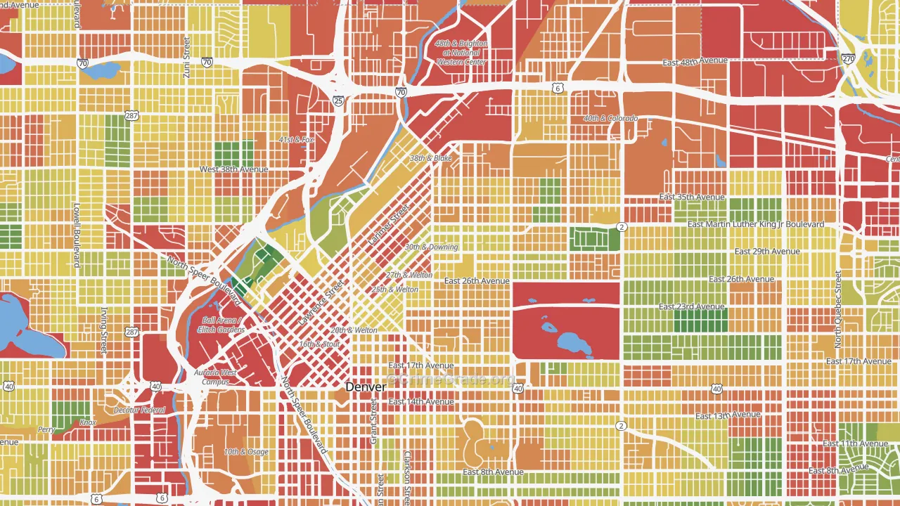 80205, CO Map of Theft Rates