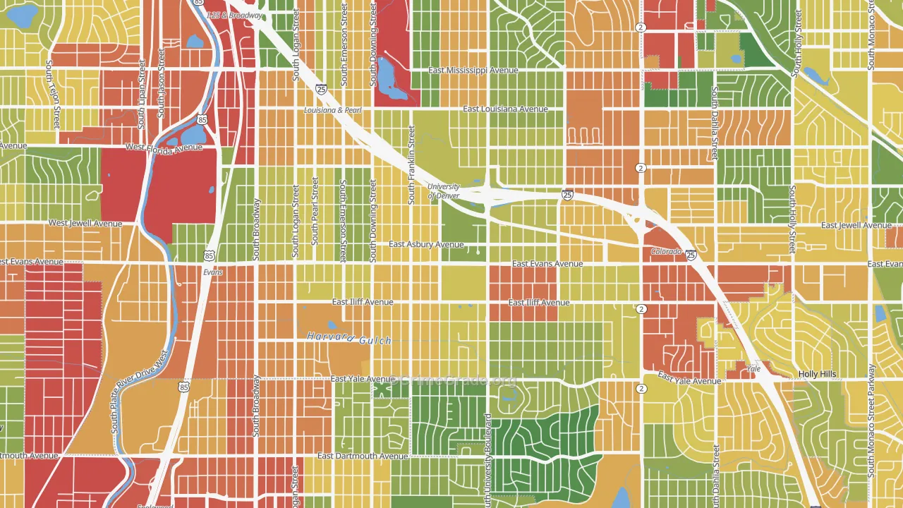 80210, CO Map of Theft Rates