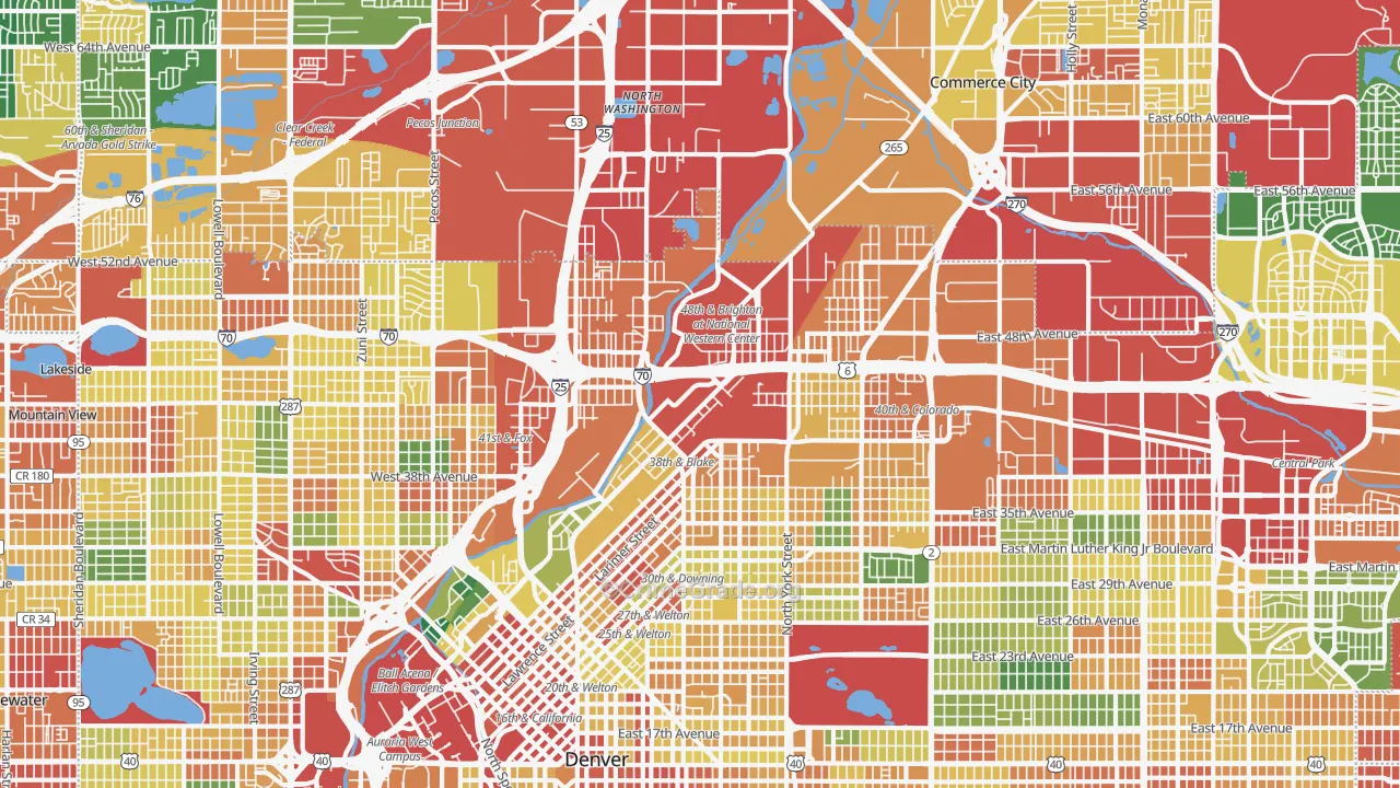 80216, CO Map of Theft Rates