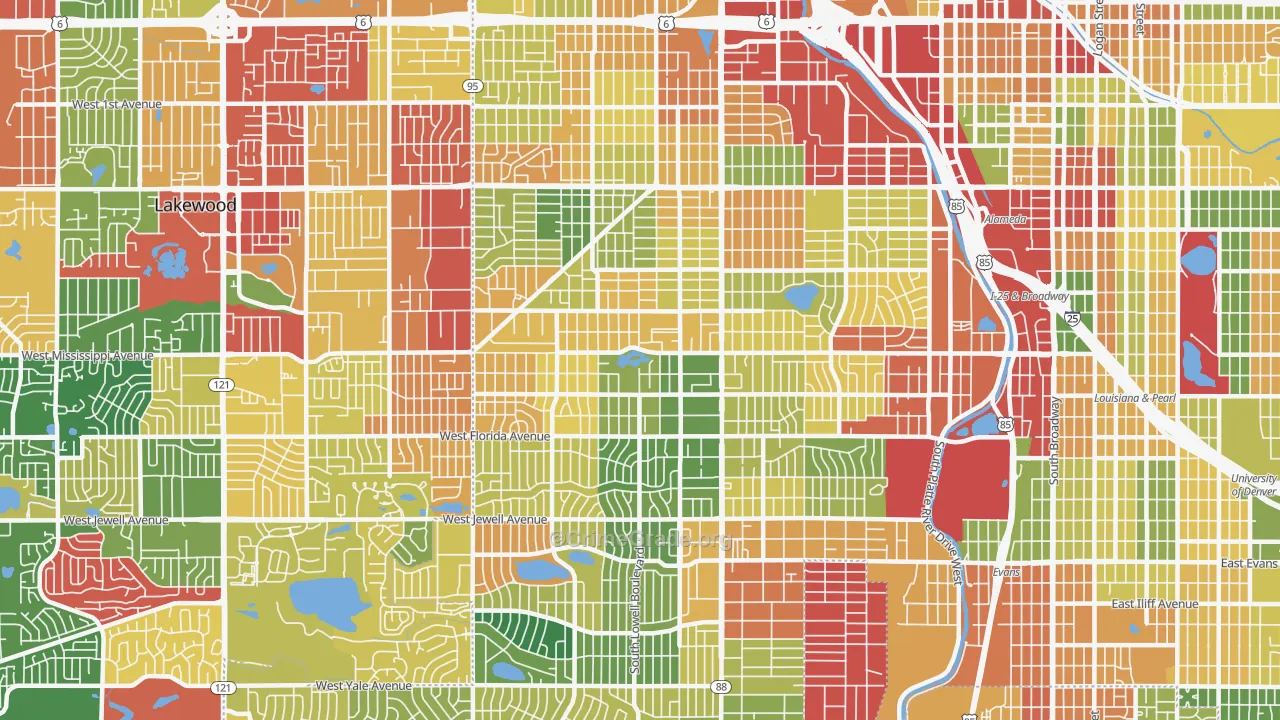 80219, CO Map of Theft Rates