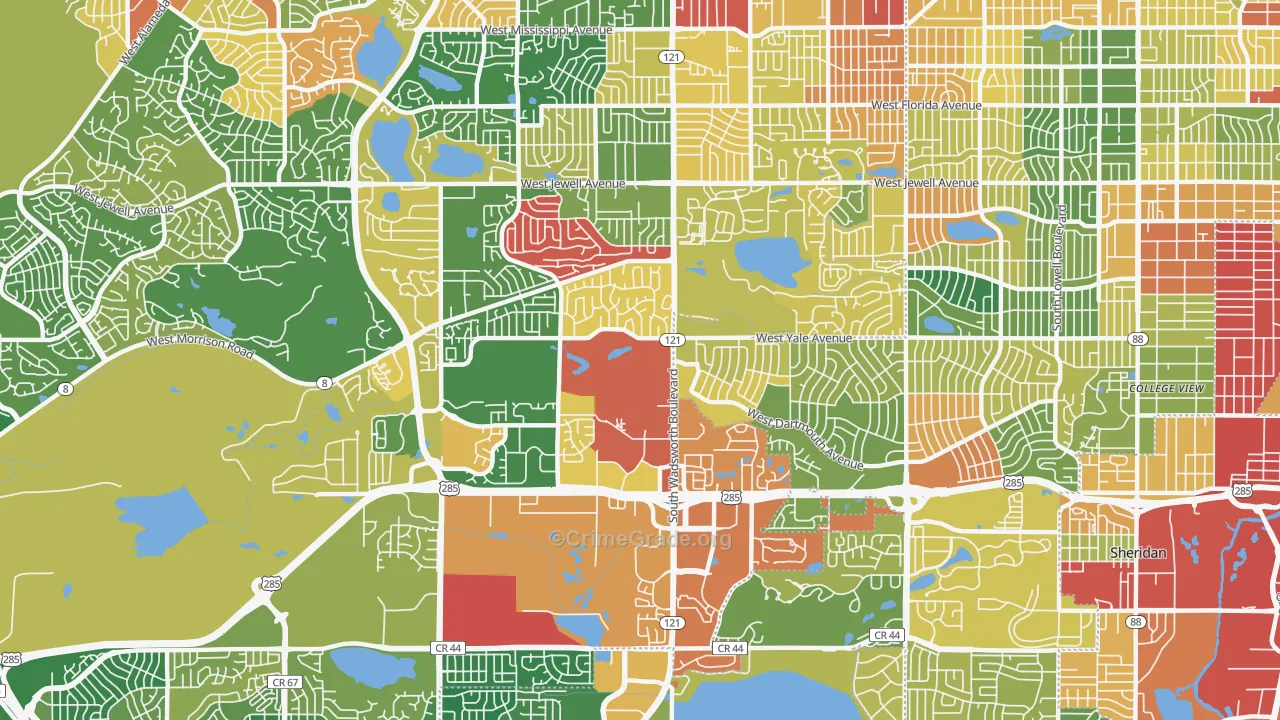 80227, CO Map of Theft Rates