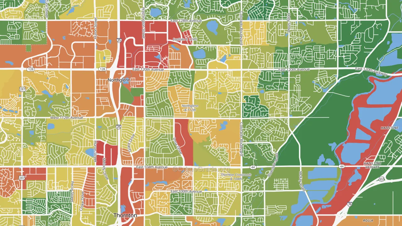 80233, CO Map of Theft Rates
