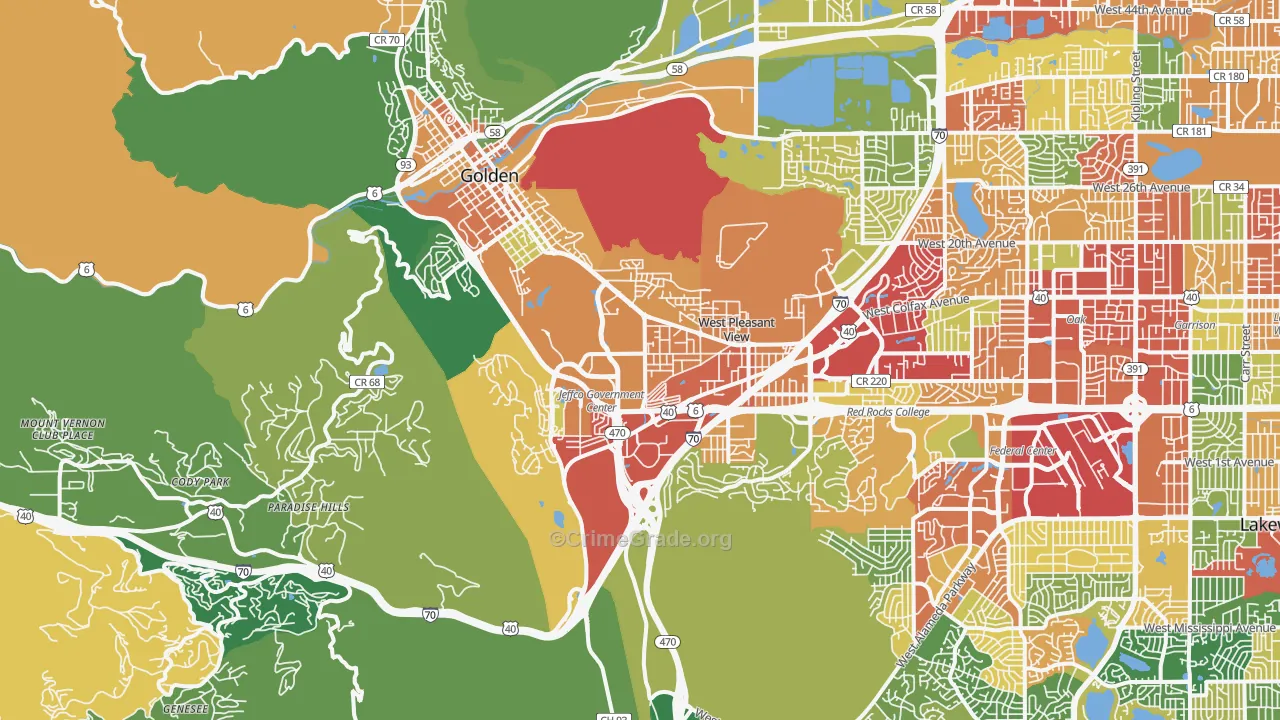 80401, CO Map of Theft Rates