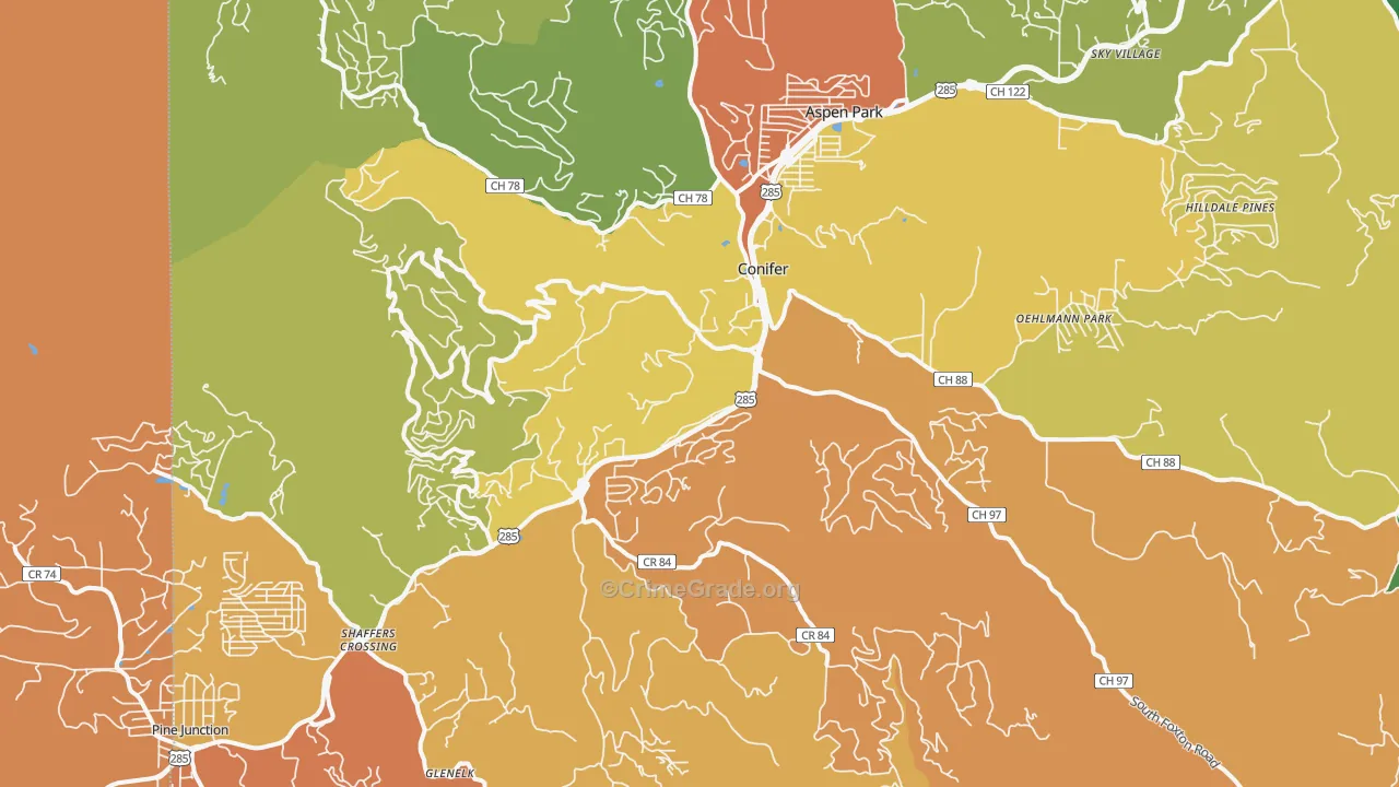 80433, CO Map of Theft Rates