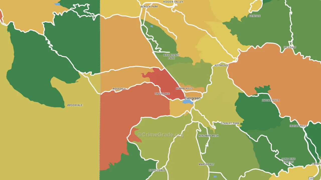 80439, CO Map of Theft Rates