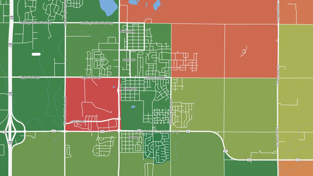 80530, CO Map of Theft Rates