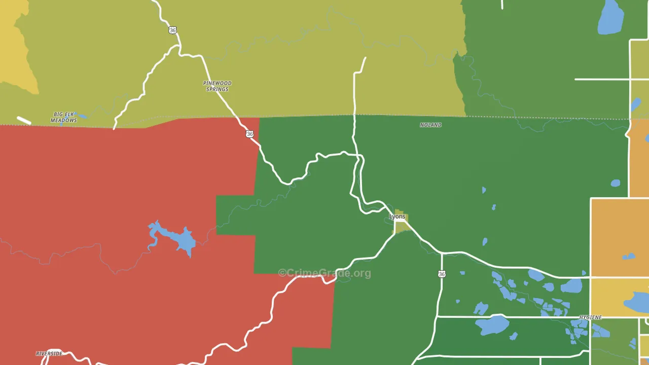 80540, CO Map of Theft Rates