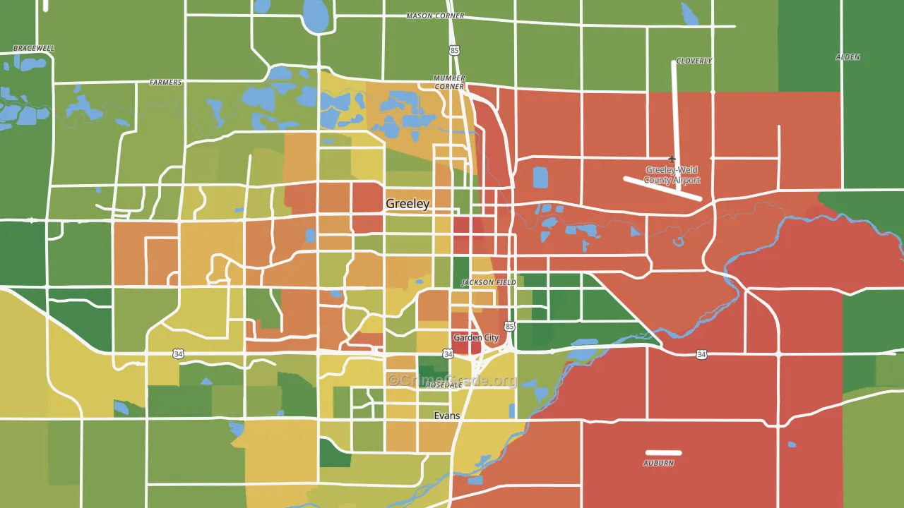 80631, CO Map of Theft Rates