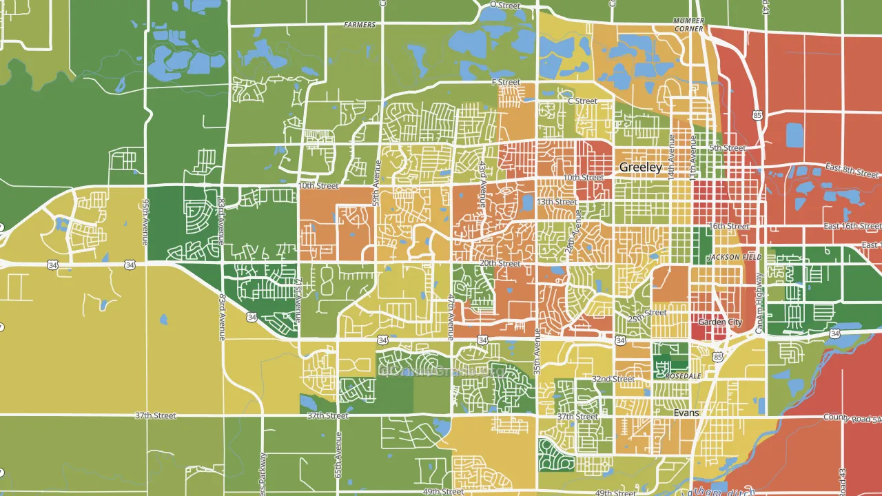 80634, CO Map of Theft Rates