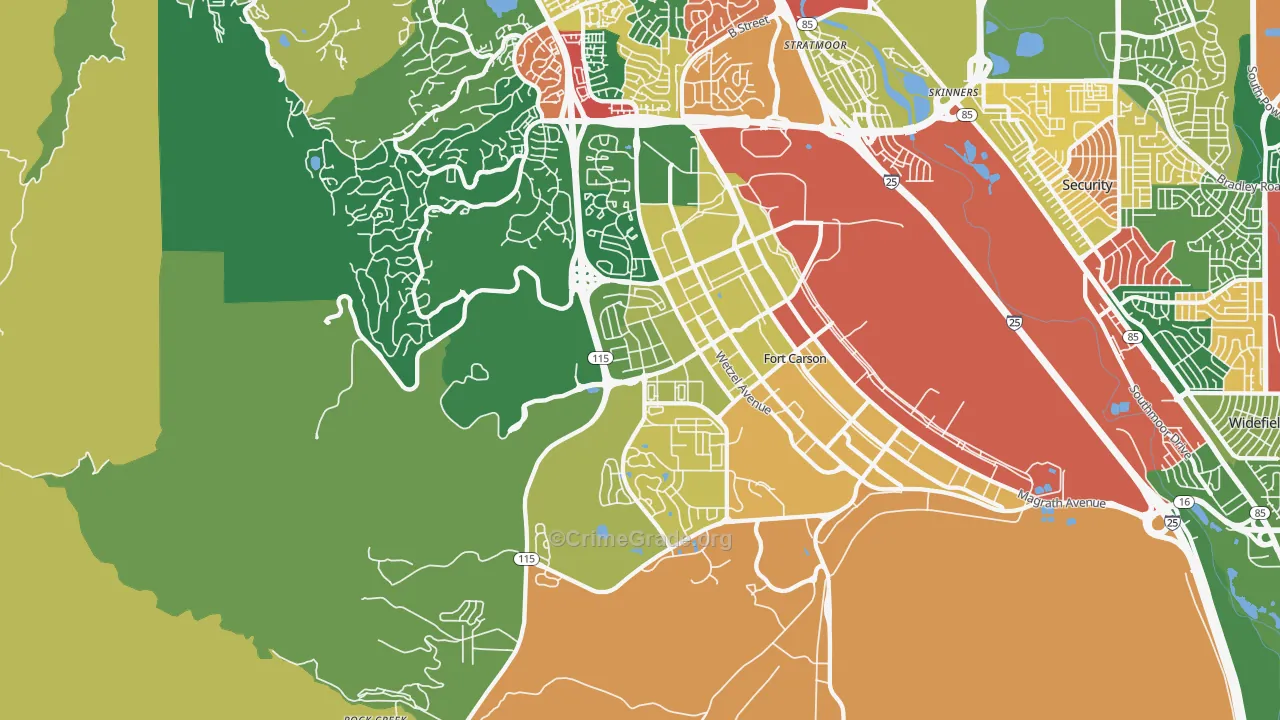 80902, CO Map of Theft Rates
