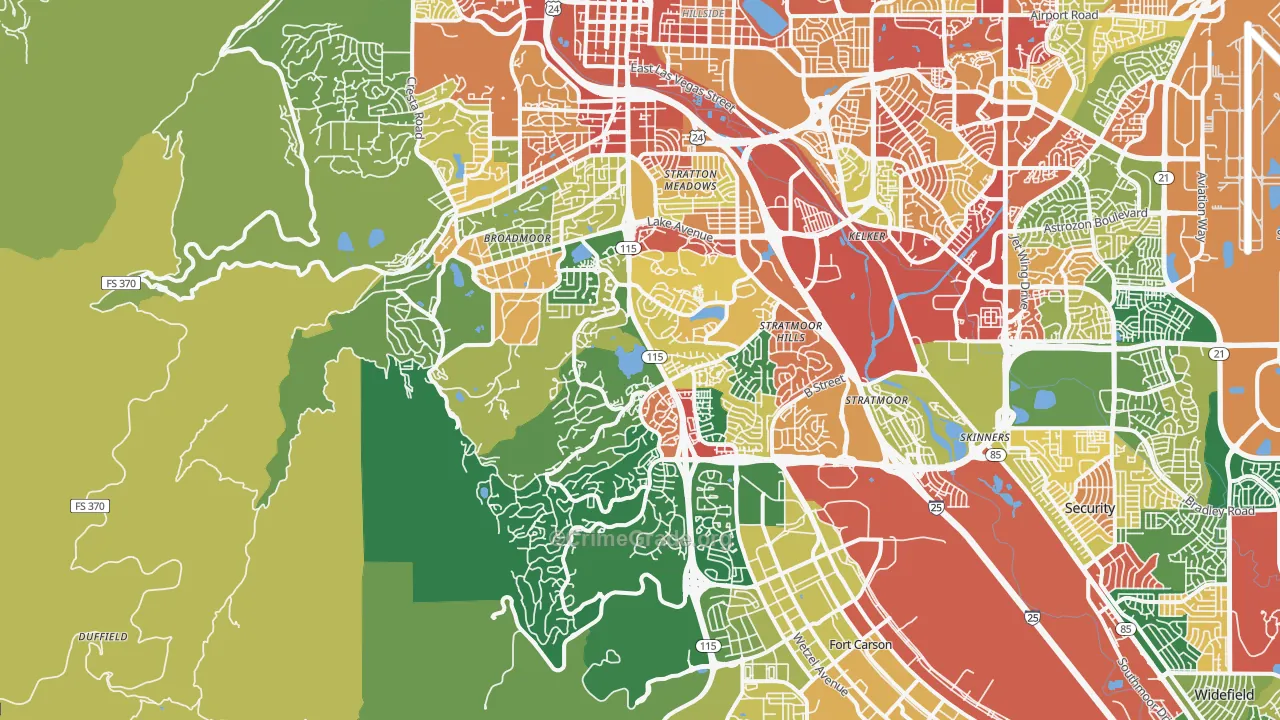 80906, CO Map of Theft Rates