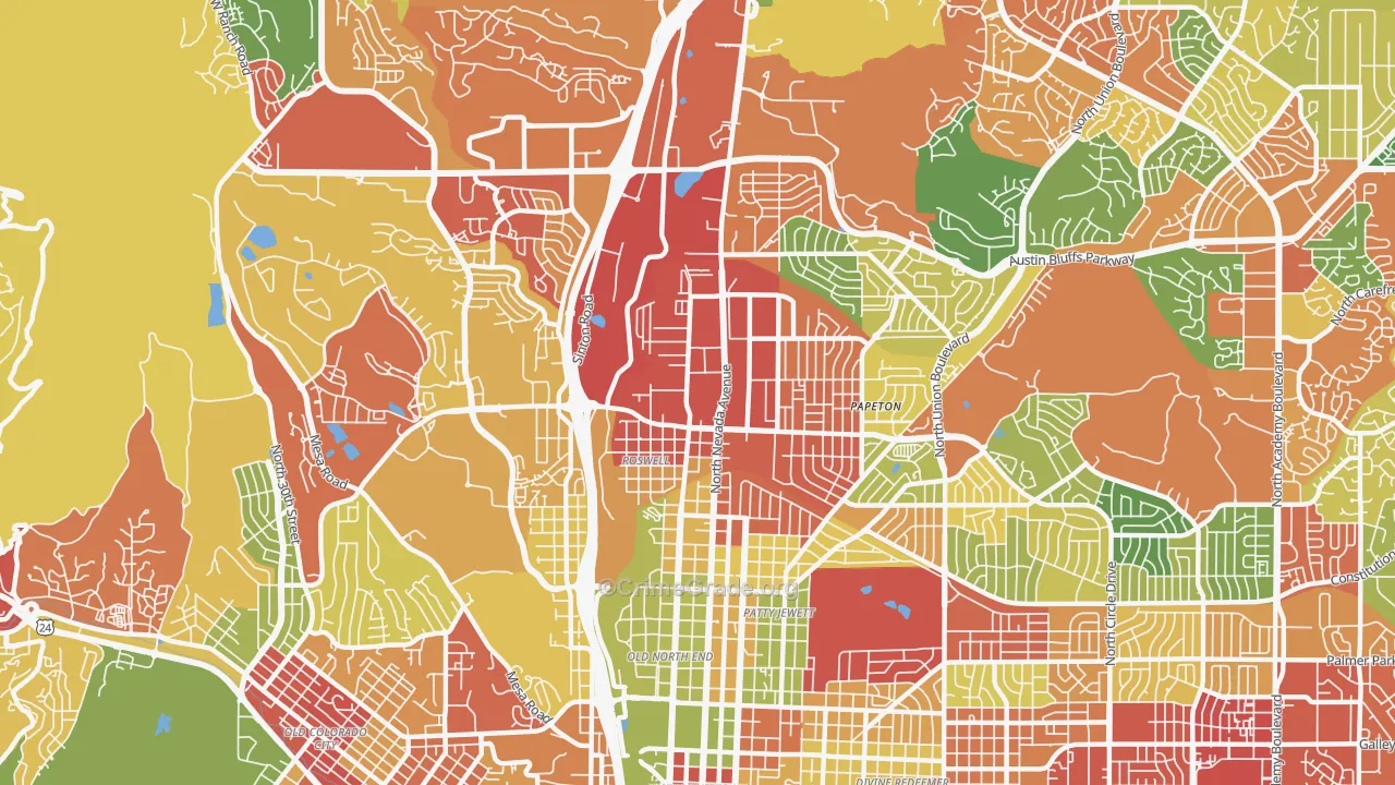 80907, CO Map of Theft Rates
