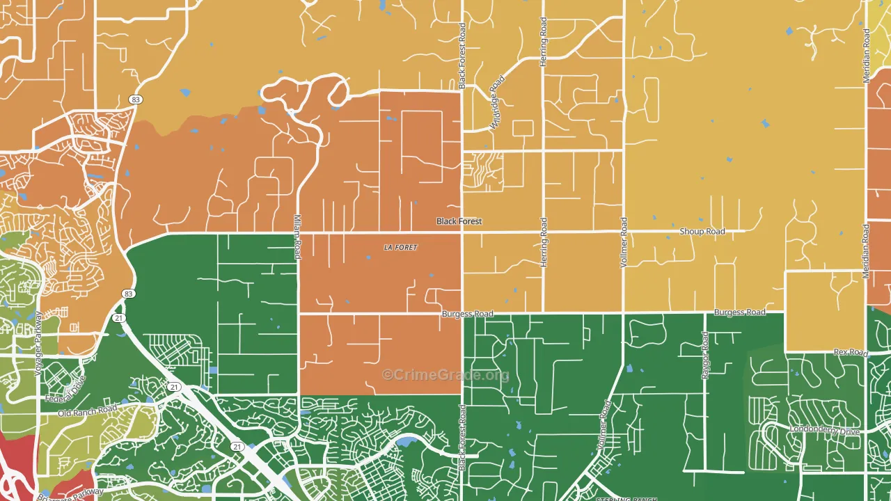 80908, CO Map of Theft Rates