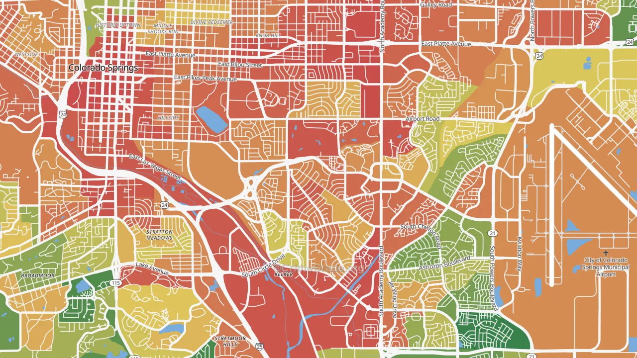 80910, CO Map of Theft Rates