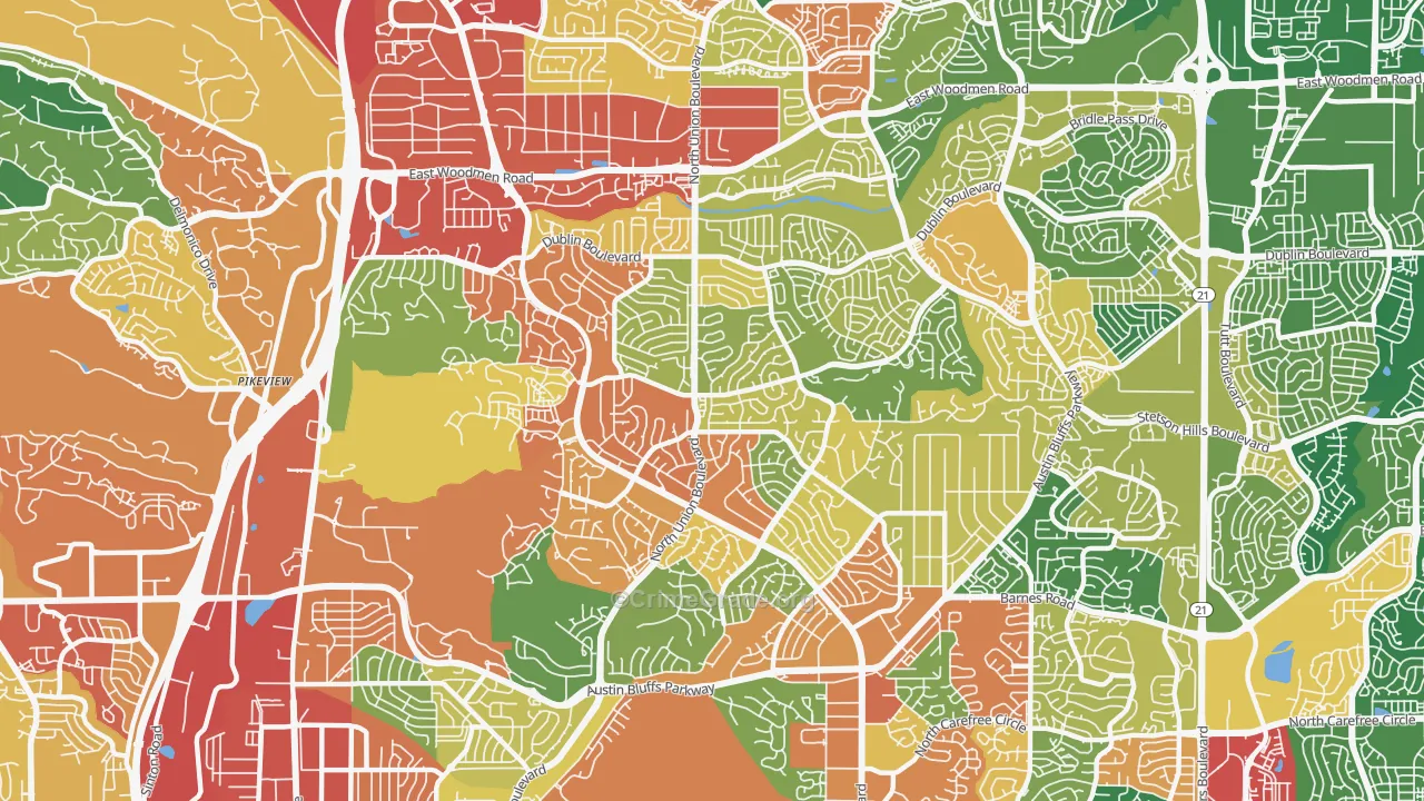 80918, CO Map of Theft Rates