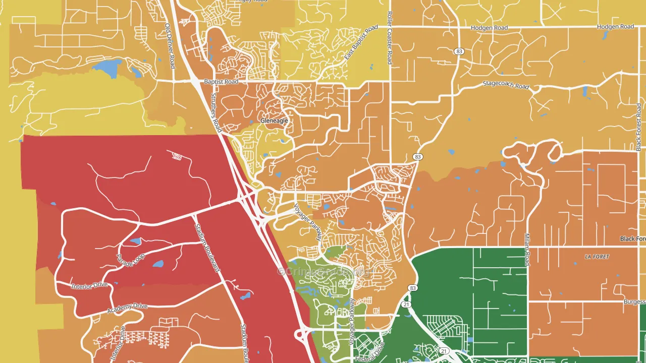 80921, CO Map of Theft Rates