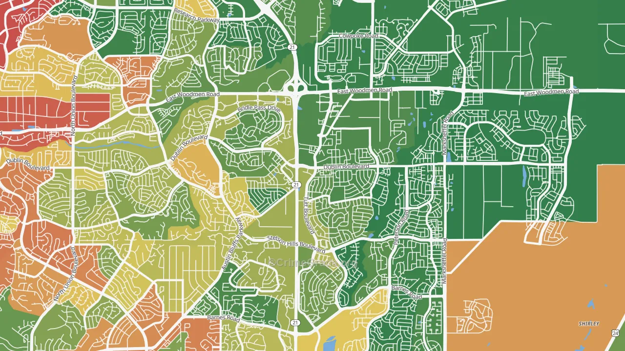 80923, CO Map of Theft Rates