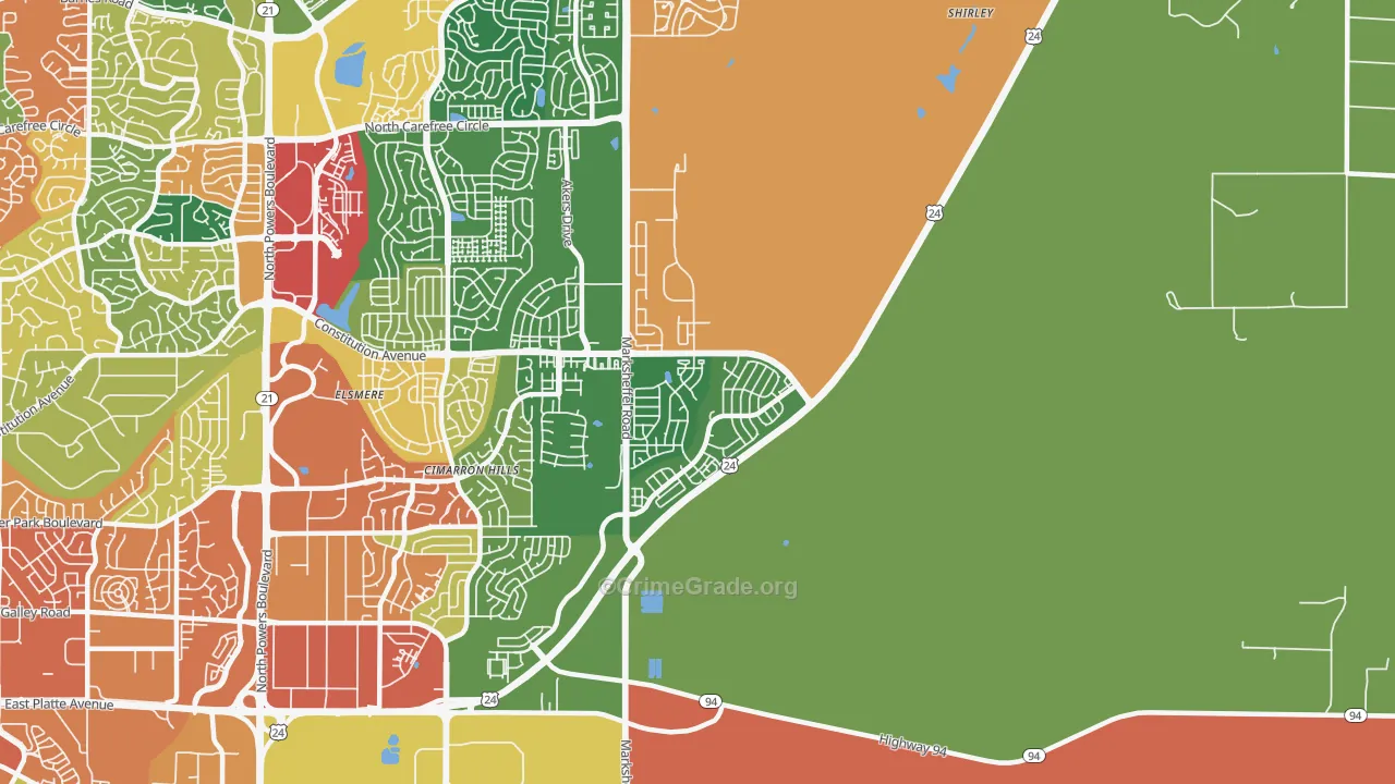 80951, CO Map of Theft Rates