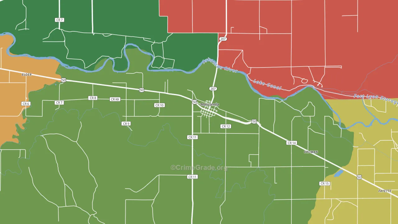 81058, CO Map of Theft Rates