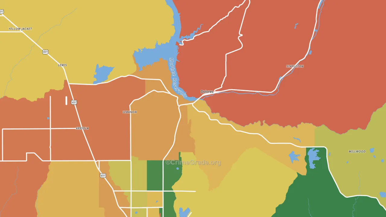 81323, CO Map of Theft Rates