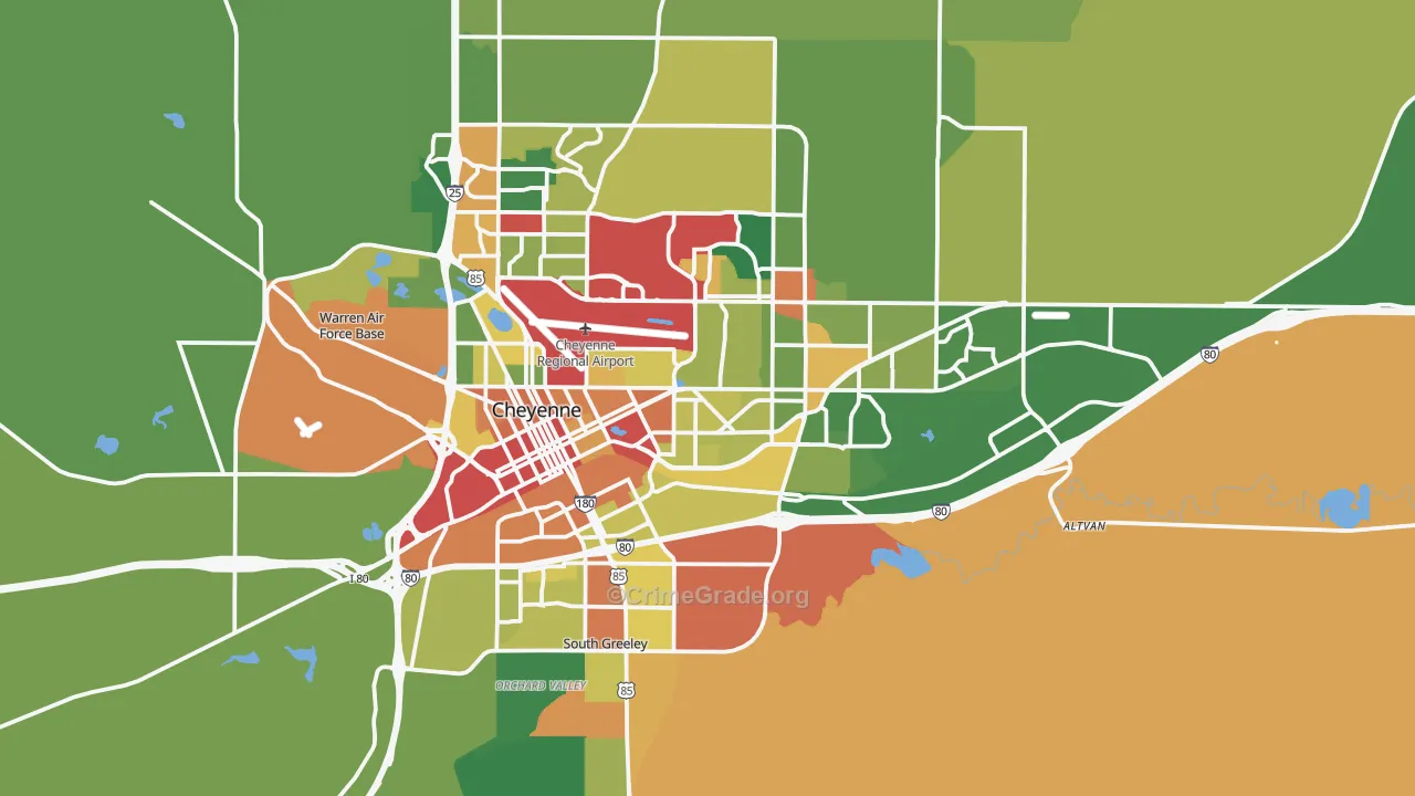 82001, WY Map of Theft Rates