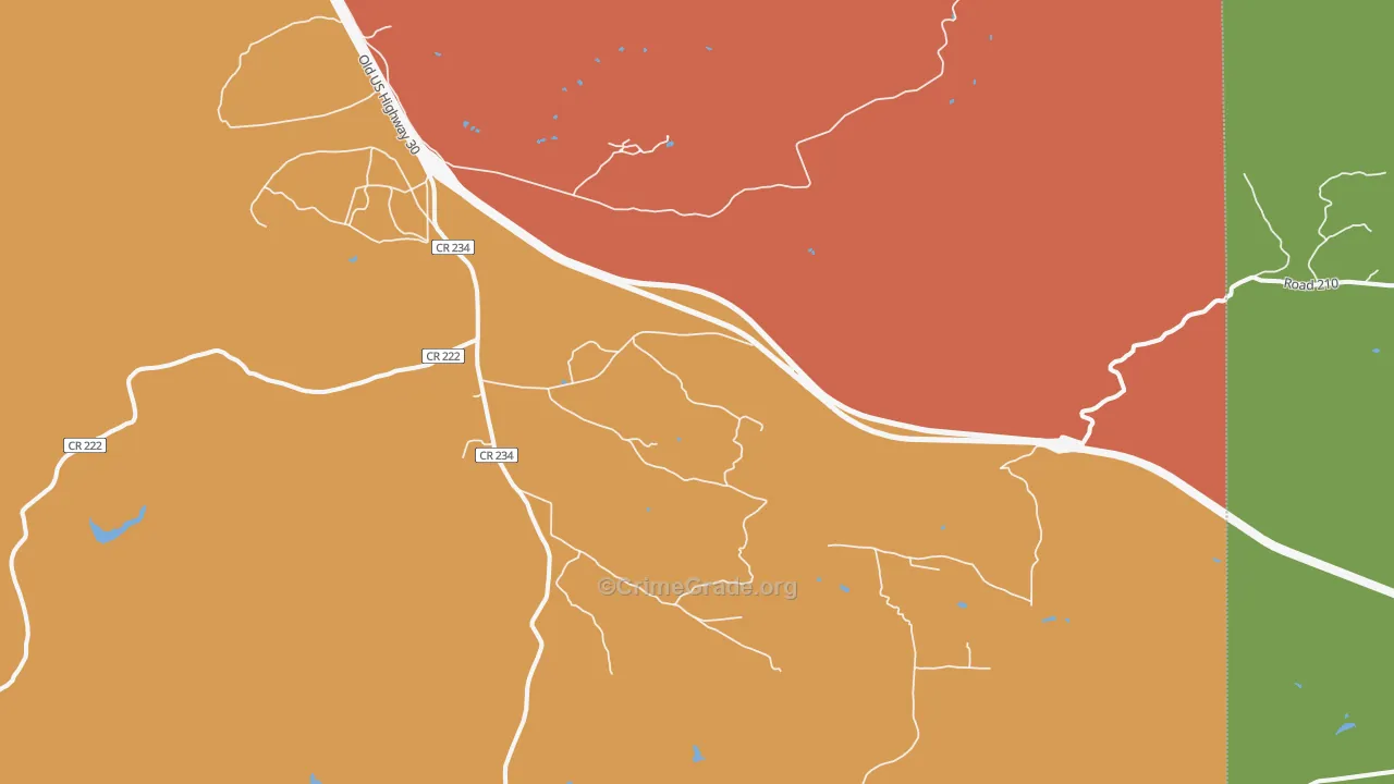 82052, WY Map of Theft Rates