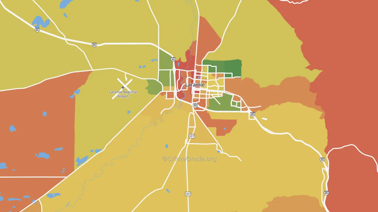 82070, WY Map of Theft Rates
