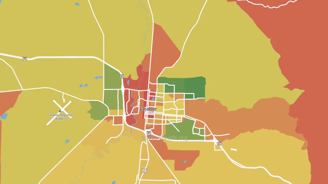 82072, WY Map of Theft Rates