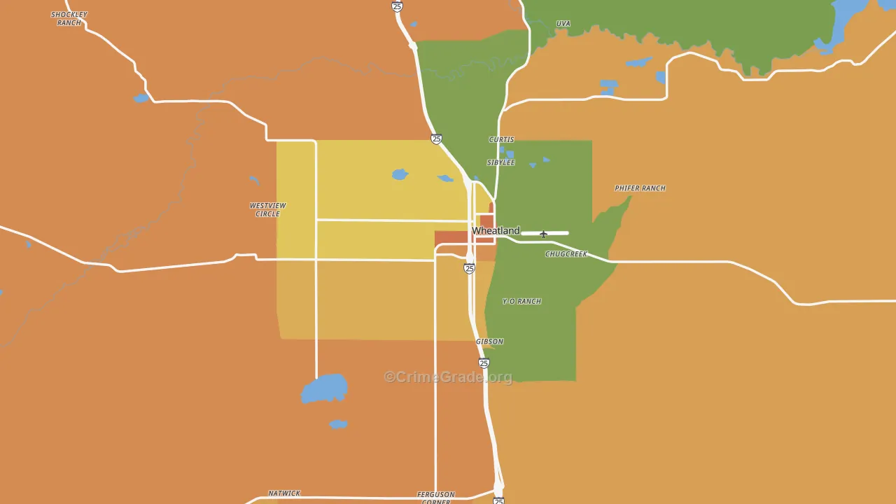 82201, WY Map of Theft Rates