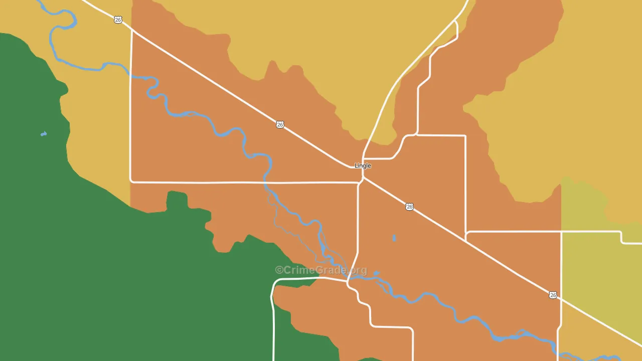 82223, WY Map of Theft Rates