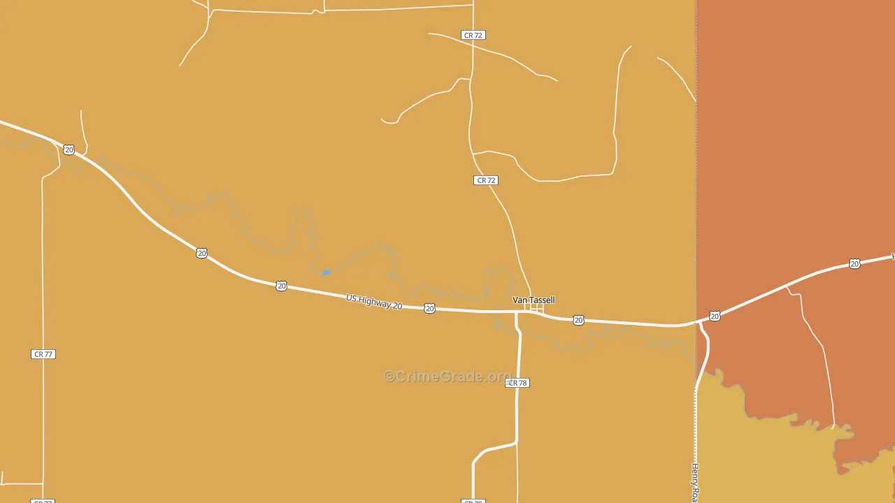 82242, WY Map of Theft Rates