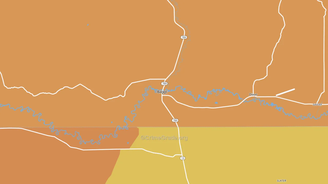 82321, WY Map of Theft Rates