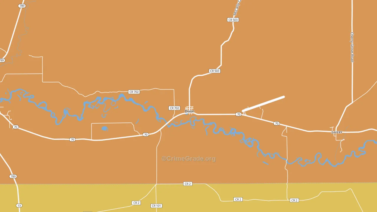 82323, WY Map of Theft Rates