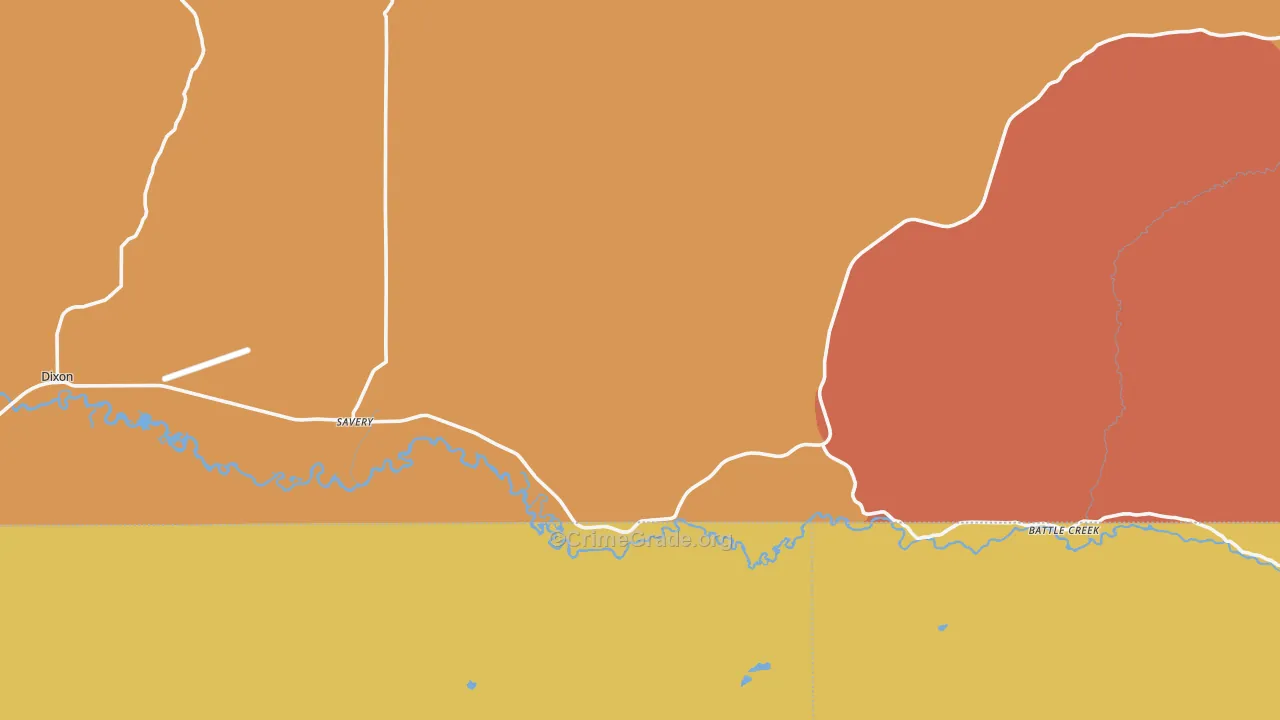 82332, WY Map of Theft Rates