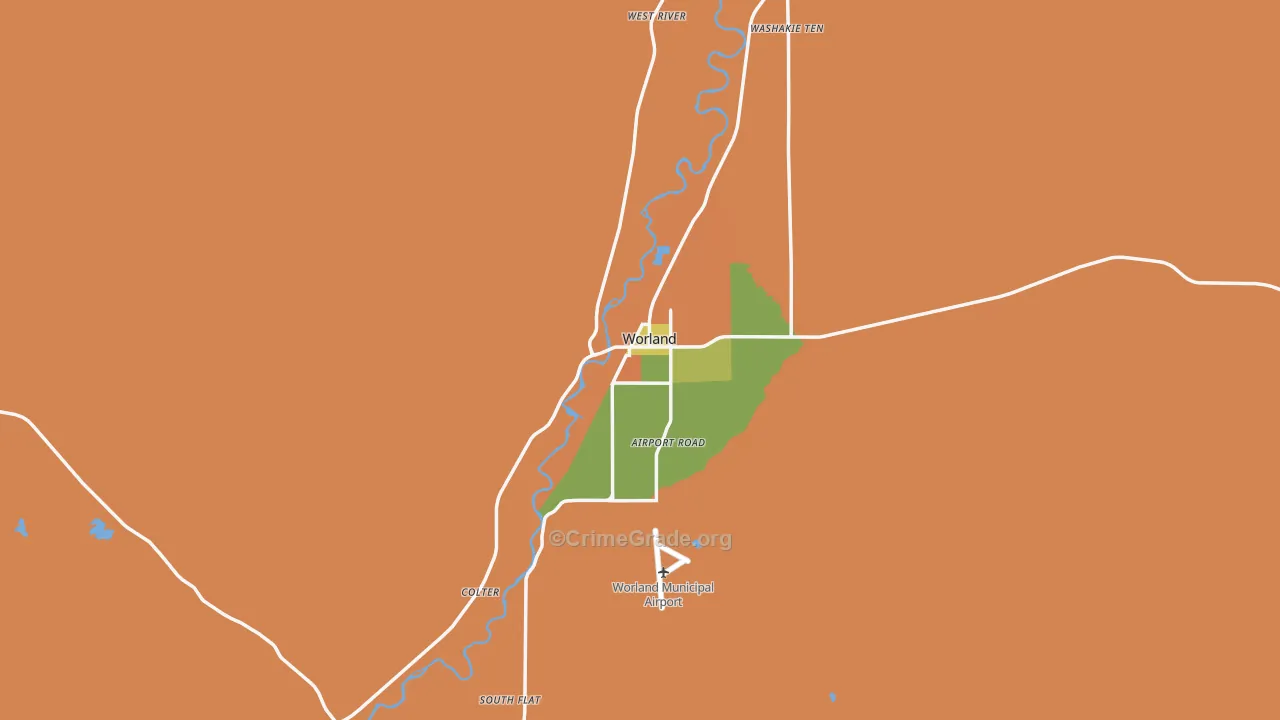 82401, WY Map of Theft Rates