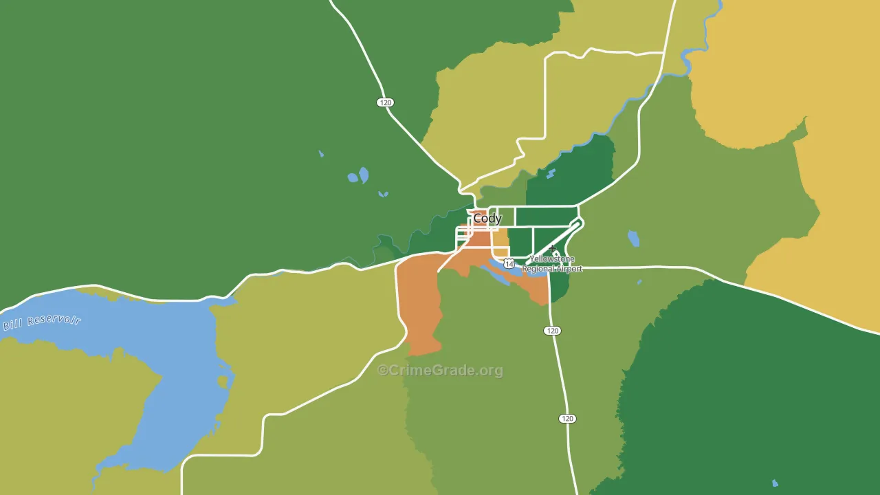 82414, WY Map of Theft Rates