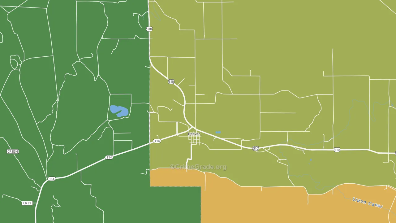 82421, WY Map of Theft Rates