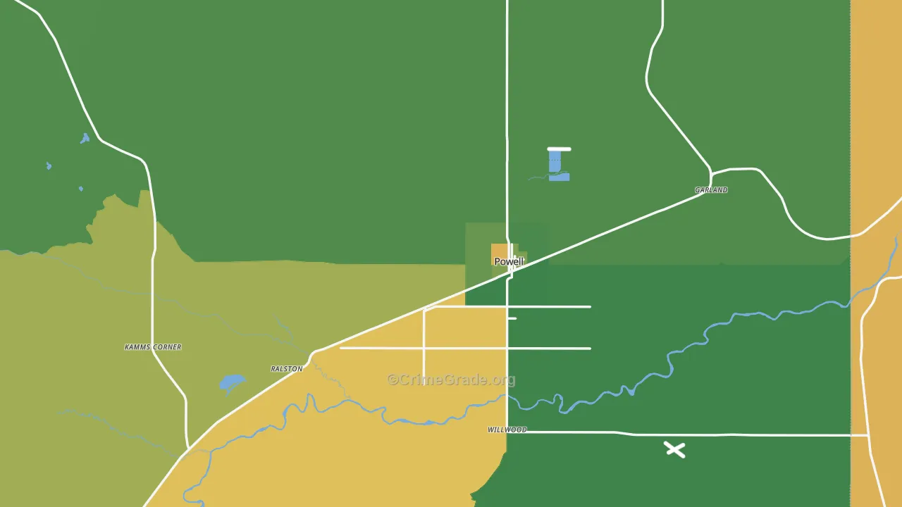 82435, WY Map of Theft Rates
