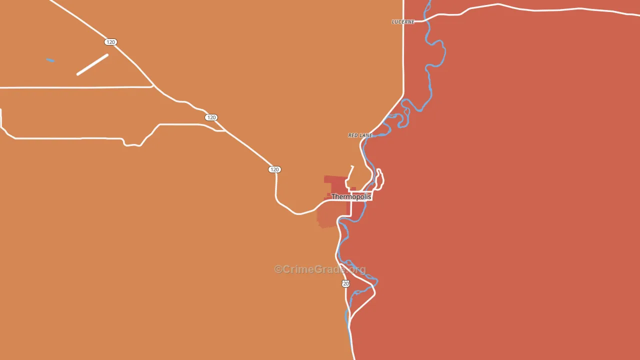 82443, WY Map of Theft Rates